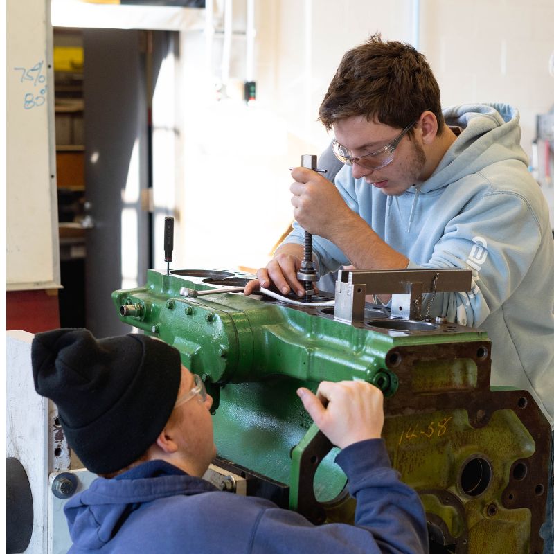 Students working