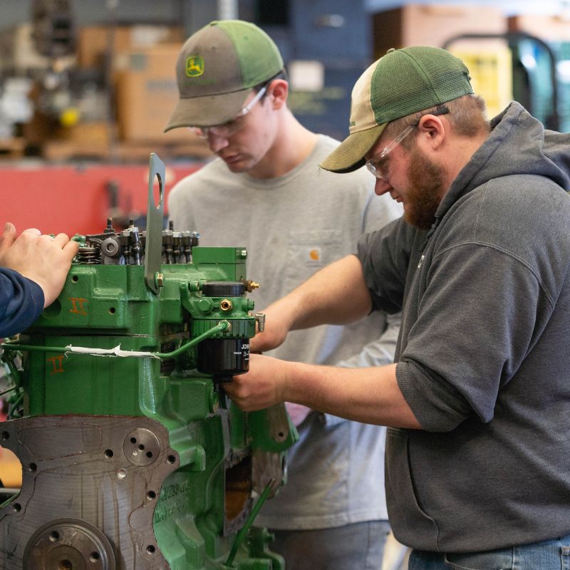 Students working